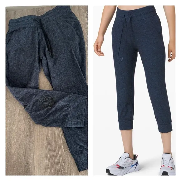 6 Lululemon Ready to Rulu Jogger Crop Heathered True Navy Black Hawaii 808 - Image 2