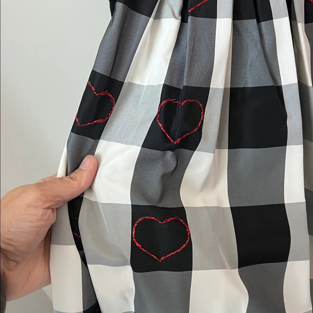 Vtg Misty Lane USA Union Made Size 10 Black plaid Velvet Dress Holiday Sz 9/10 - Image 2