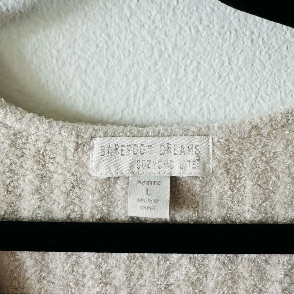 Barefoot Dreams Beige V-Neck Sweater - Image 3