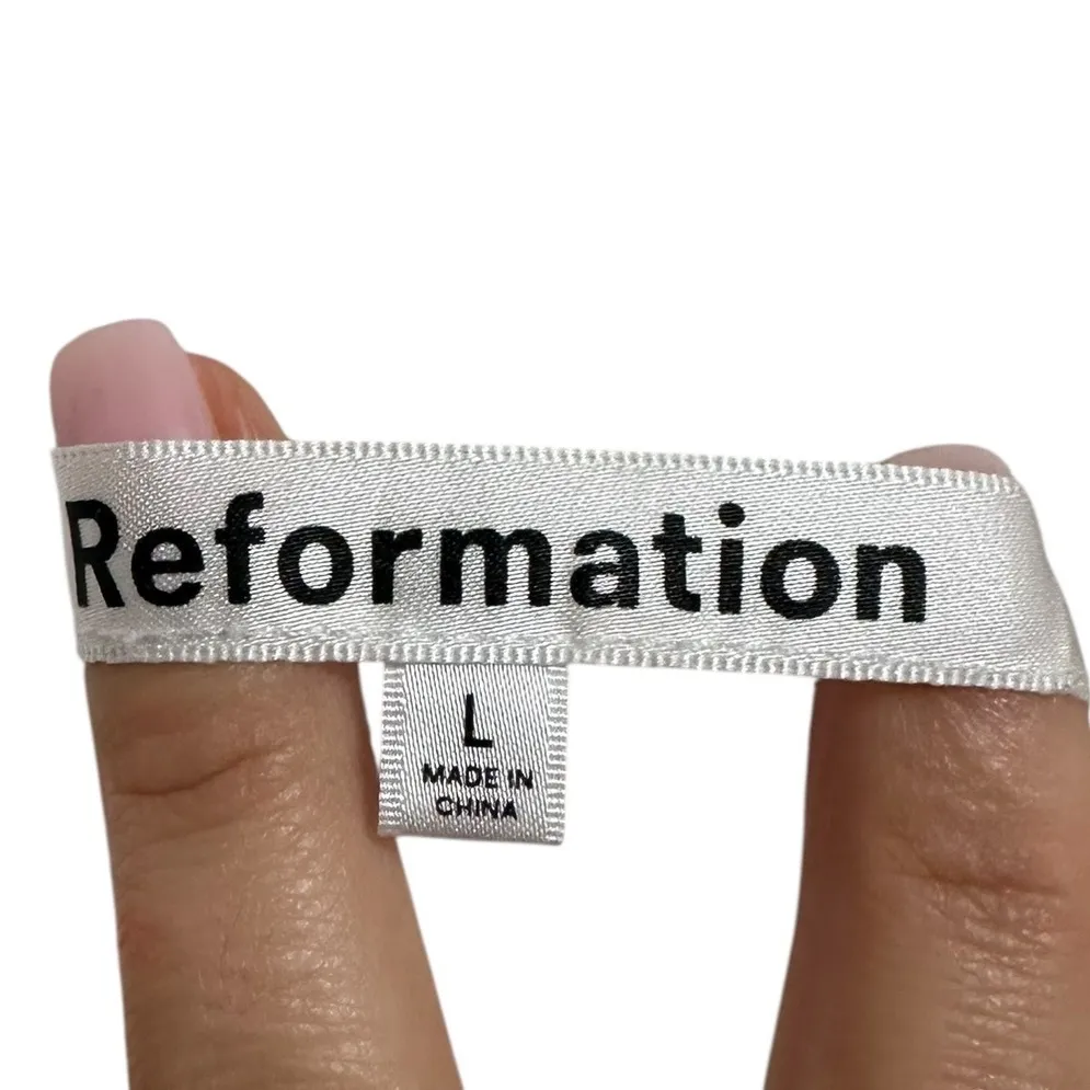 Reformation Mila‎ Linen women's shorts size Large elastic waistband pockets $98 - Image 4