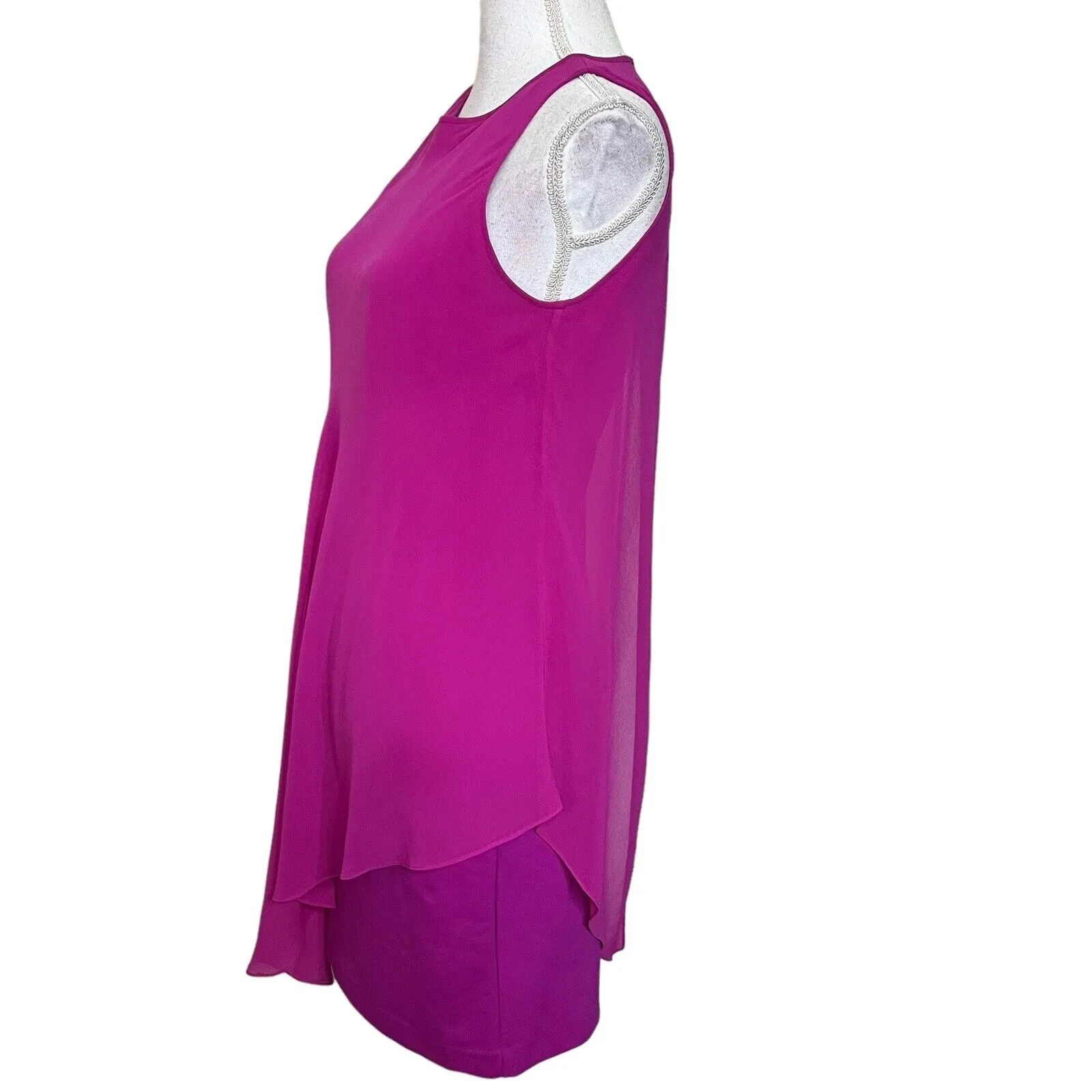 Ted Baker Locie Asymmetric Mini Dress Women’s 6 Pink Draped Overlay Sleeveless - Image 6