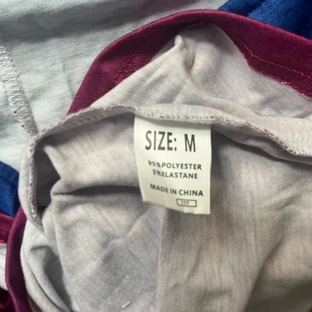 NWOT Pink Purple Blue Cut Out Ombre Bodycon Dress Size M - Image 3