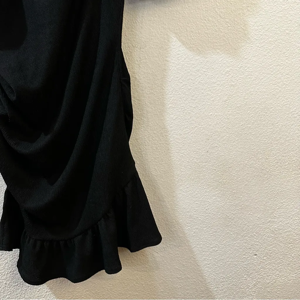 Ba&sh The Woody Black Puff Sleeve Square Neck Mini Dress Size Small - Image 10