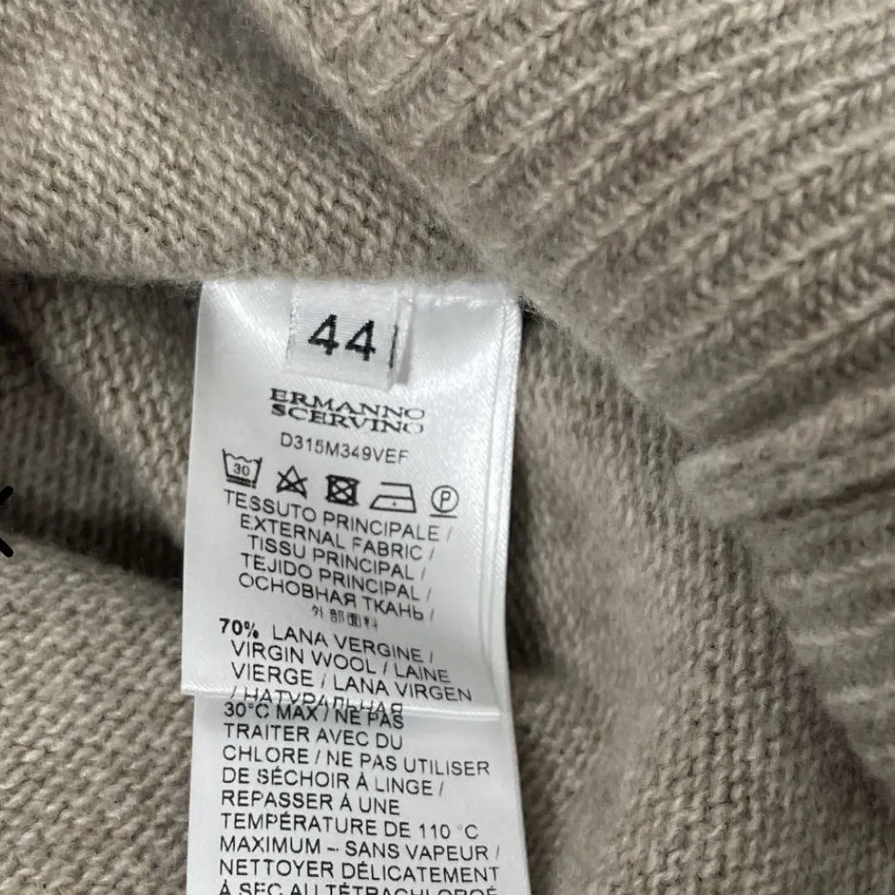 *NWT* Ermanno Scervino Luxury Sweater | Made in Italy | Tie Sleeve Wool/Casmere Tan Size 8 - Image 10