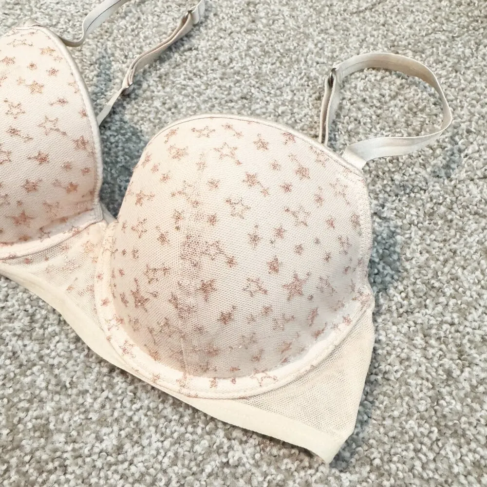 Victoria’s Secret Women's‎ Dream Angels Glitter Star Underwire Bra Size 32D - Image 3