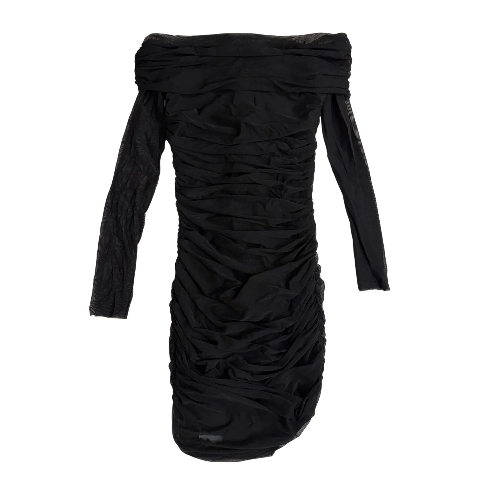 Alice + Olivia Mini Dress Isadola Black Sheer Mesh Off Shoulder New size 2 - Image 4