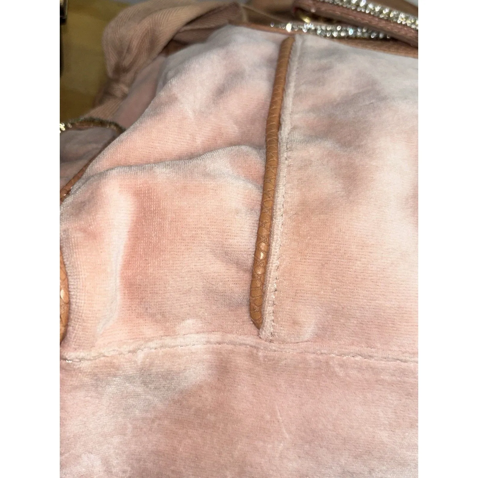 Juicy Couture Embellished Pink Velour Daydreamer Shoulder Bag Purse Vintage Y2K - Image 11