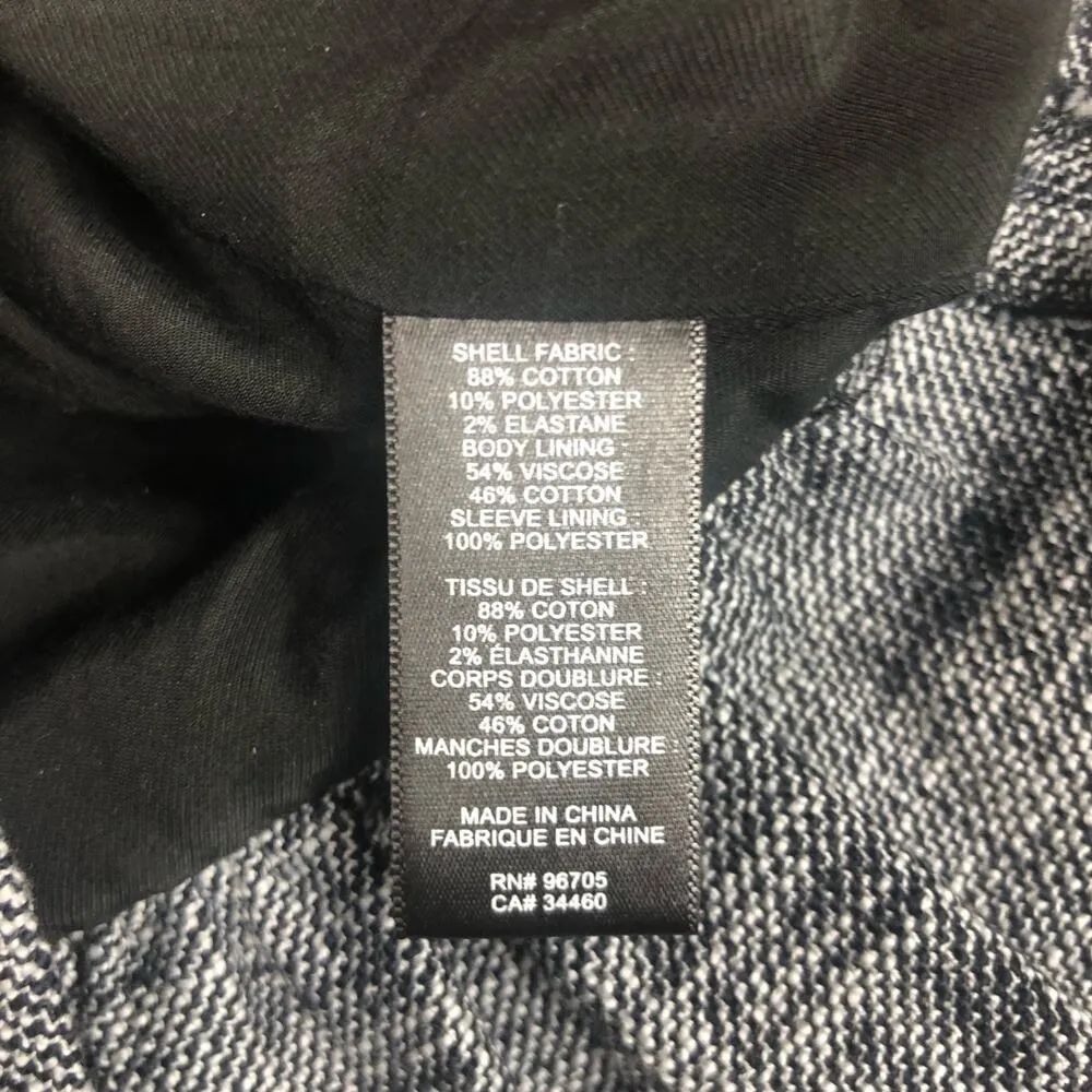 Rebecca Taylor Slub Ruffled-Peplum Suiting Jacket Size 10 Gray/Black Combo - Image 6