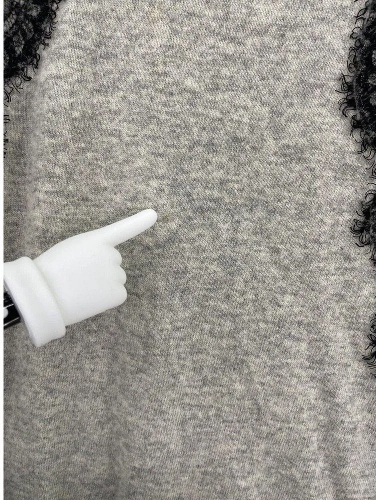 J.Crew Women's Pullover Sweater Crewneck Lace Overlay Size Medium Wool Blend - Image 10