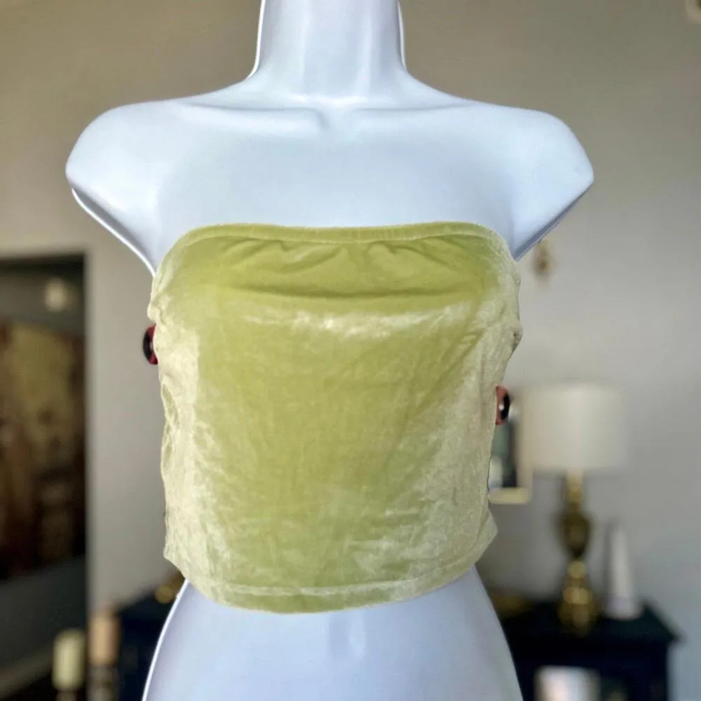 Princess Polly Women’s Velvety Bandeau Top in Lime - Image 8