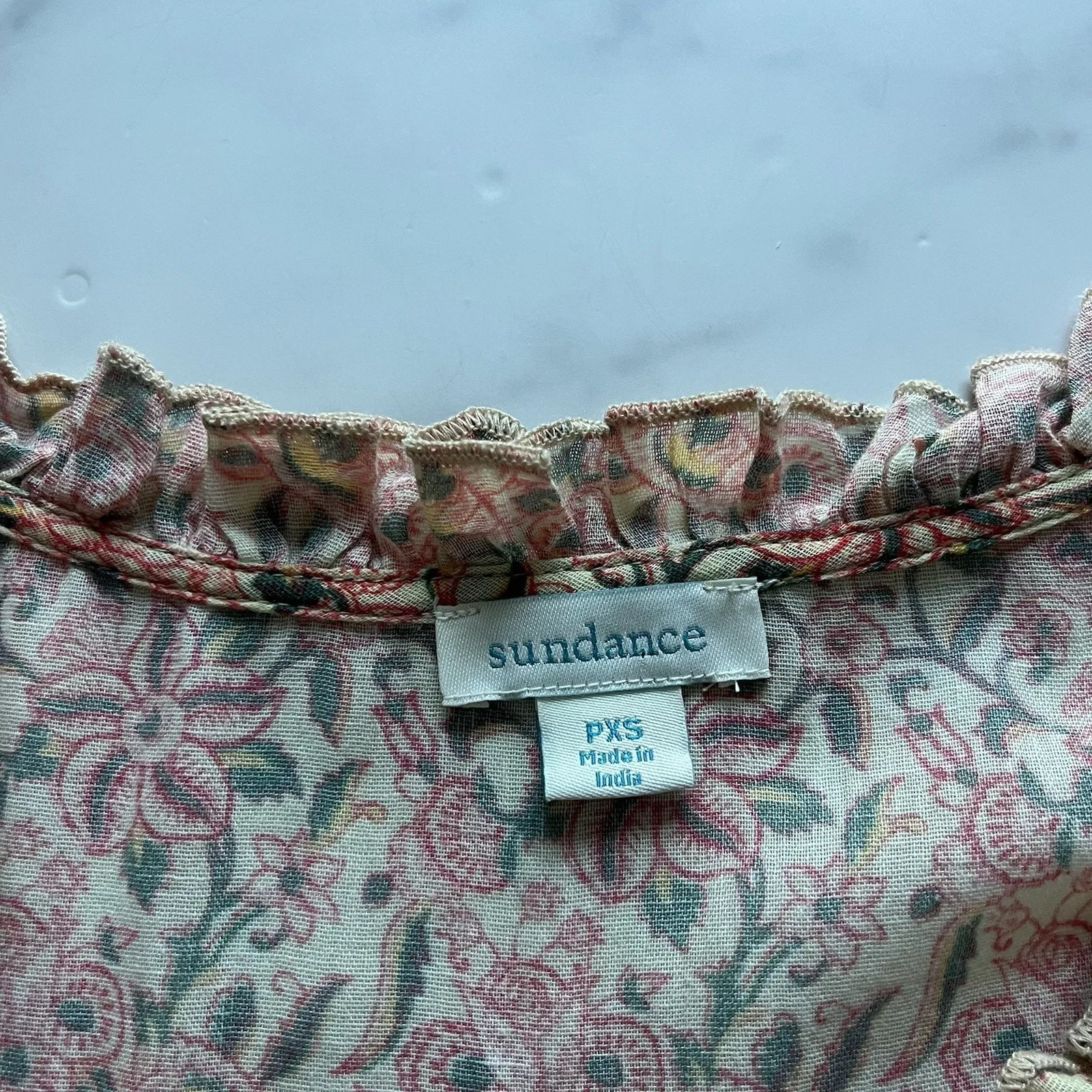 Sundance Fields of Beauty Floral Boho Tiered Peasant Dress Petit XS Romantic - Image 3