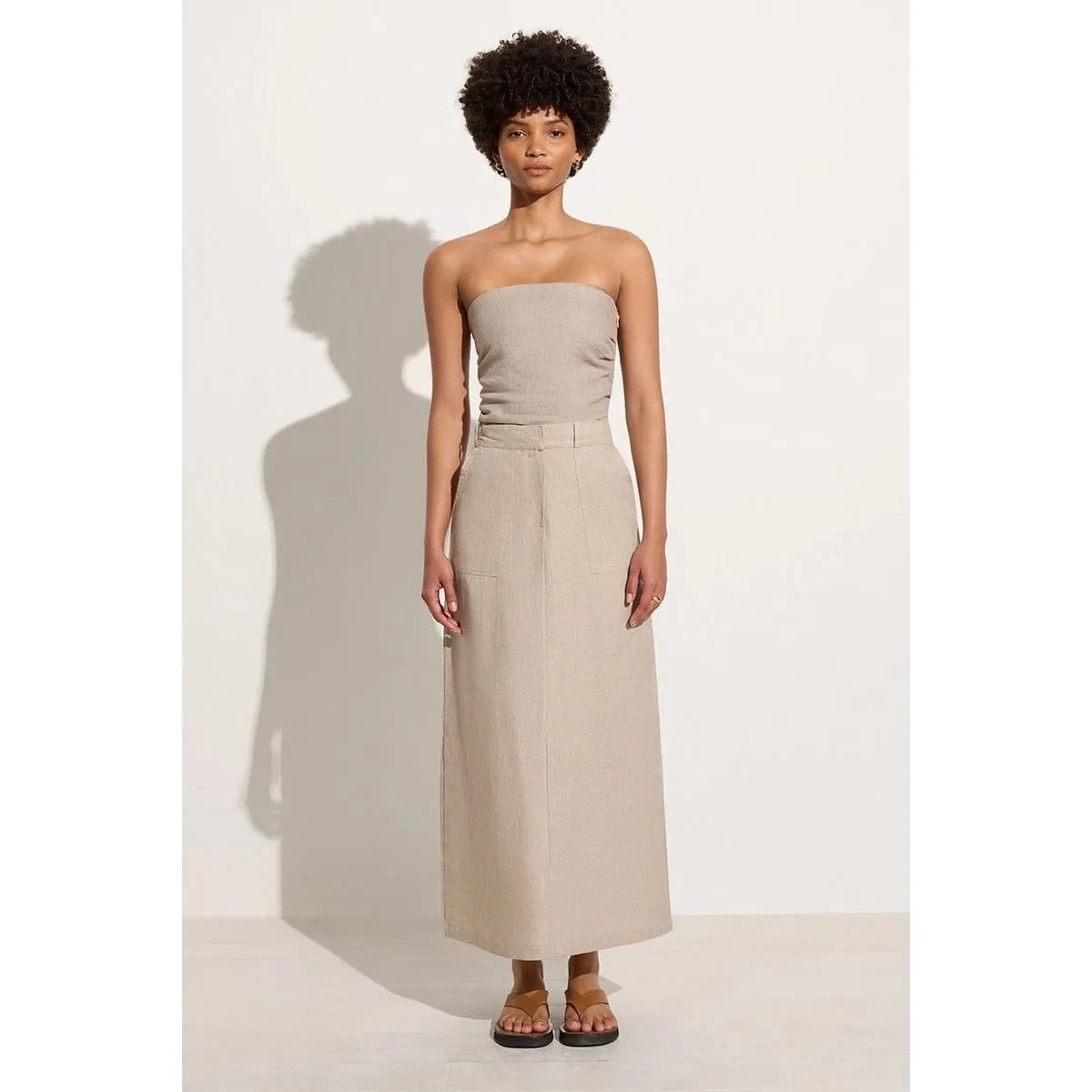 FAITHFULL the Brand PRAIYAH BODICE NATURAL Top Linen Blend Beige Strapless NWT - Image 3