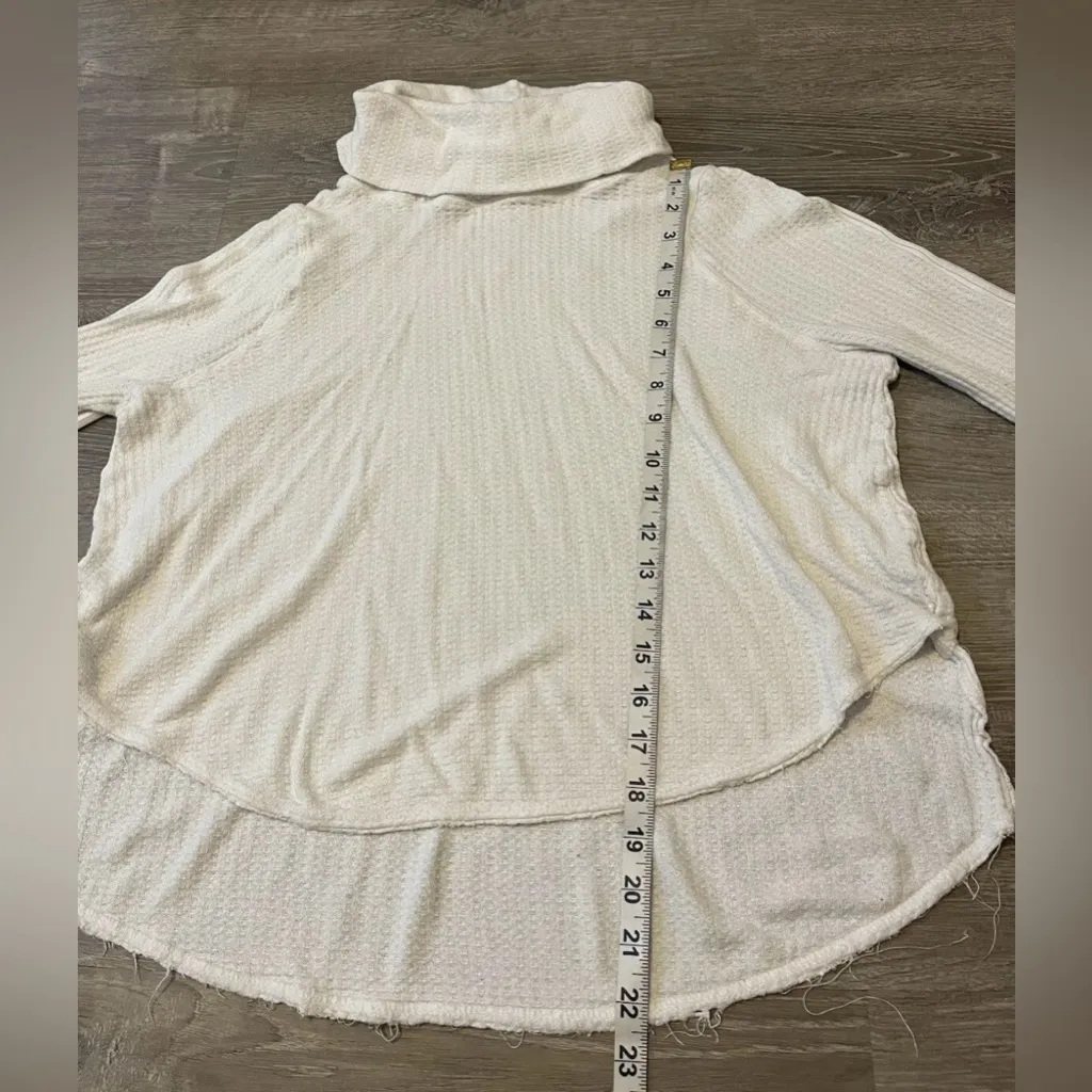 We The Free Waffle Knit Thermal Mock Neck Long Sleeve Top Women’s Size S White - Image 6
