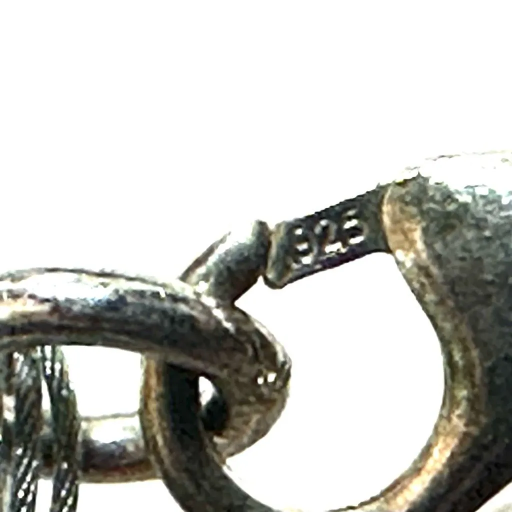 Sterling Clasp Crystal & Beaded Bracelet Silver - Image 8