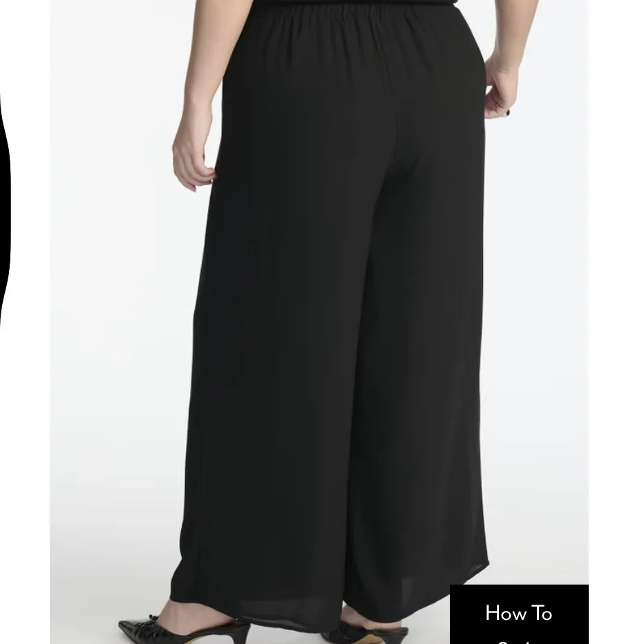 ELOQUII pants Wide Leg Dress pull on elastic waistband in Black 14 NEW wide - Image 5