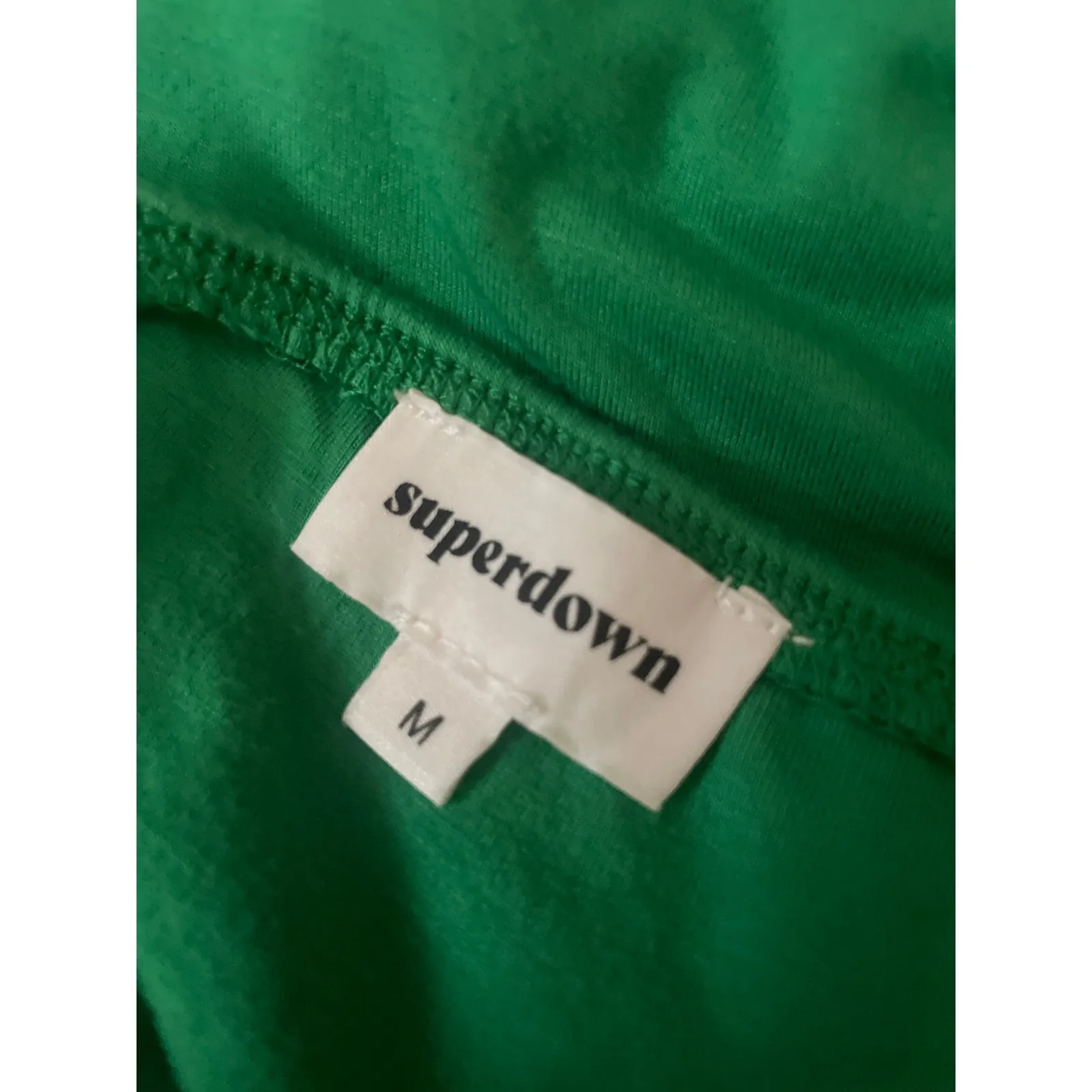 SUPERDOWN Alessandra Mini Dress Size Medium M Emerald Green SOFT STRETCHY COMFY - Image 3