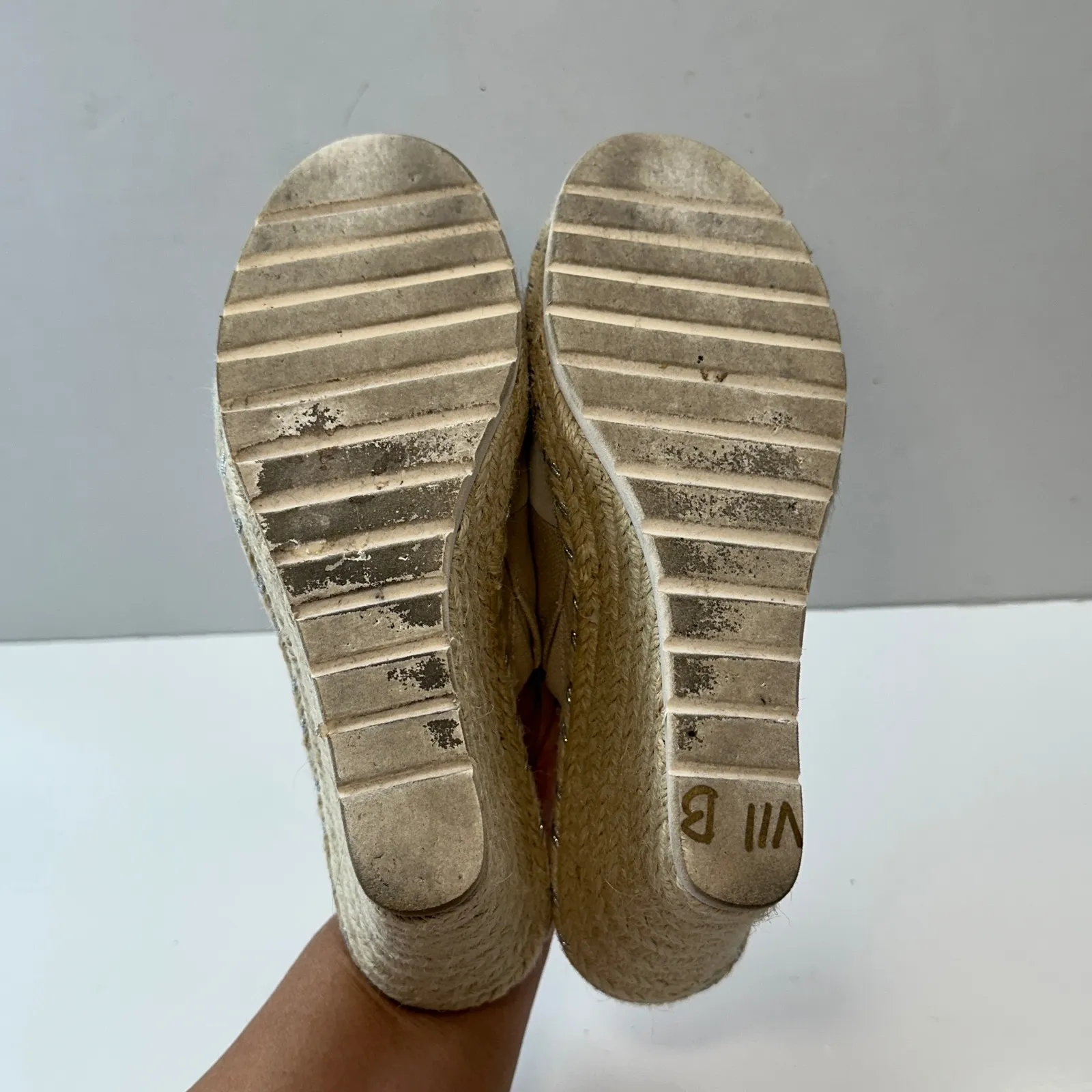 TOMS Espadrille Wedge Sandals Platform Slides Neutral‎ Casual Women's Size 7.5 - Image 5