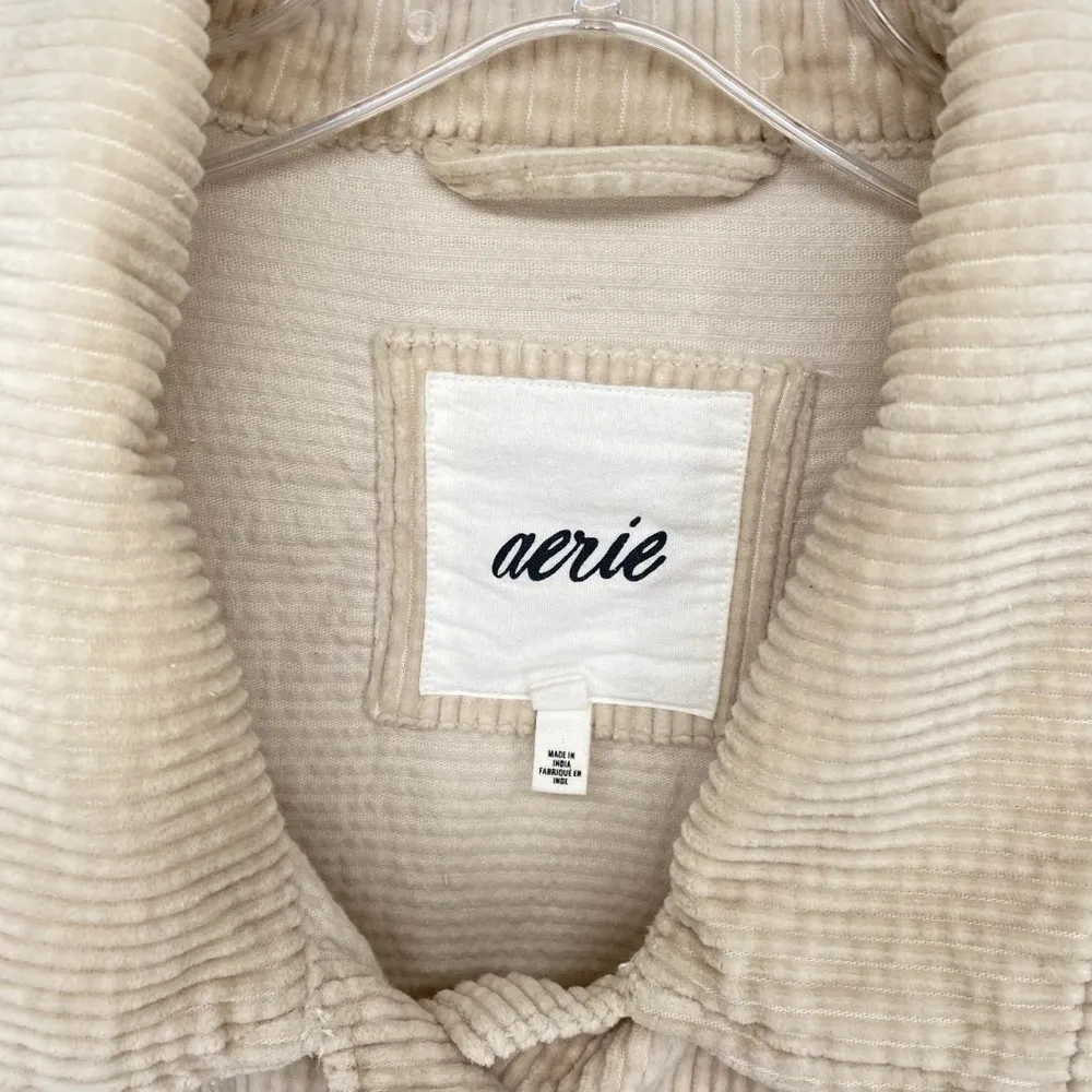 Corduroy Shacket Cream Oversized Shirt Jacket - Image 5