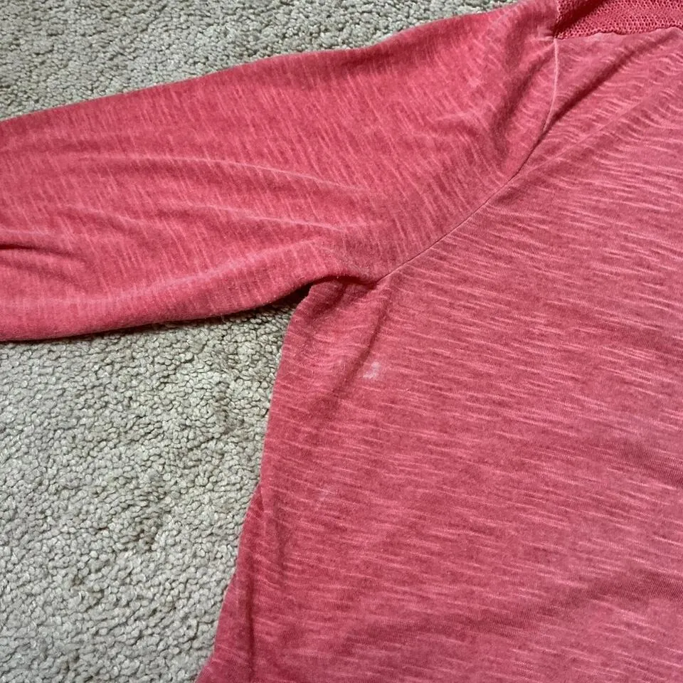 Ariat Women's Coral Pink Henley Long Sleeve Textured Knit Top XXL - Image 7
