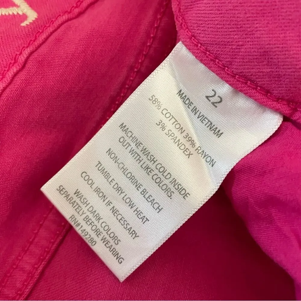 Slink Jeans Pink Curvy Stretch Longer length Bermuda Shorts womens plus 22 new Size 22W - Image 12