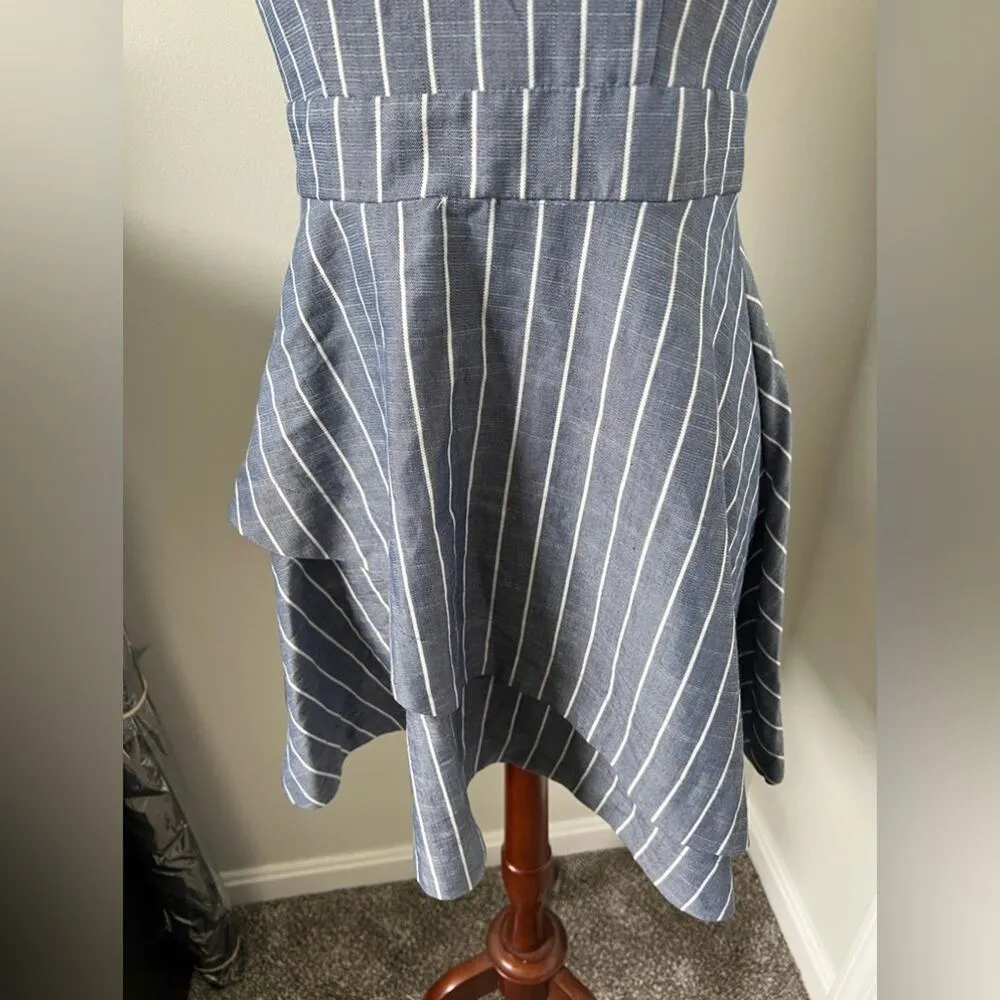 Speechless Denim Striped Halter Dress Junior's Size 9 (Small) - Image 3