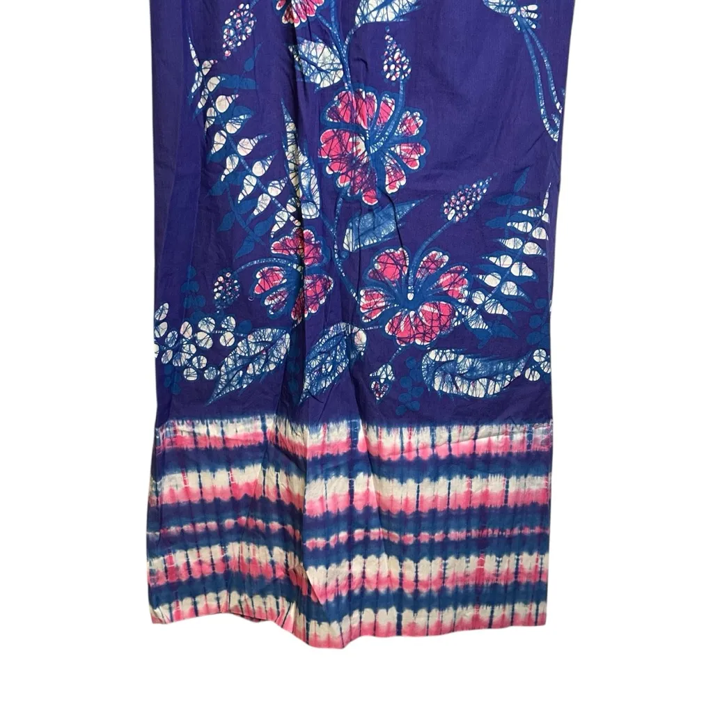 Vintage Bette of Jamaica Floral Purple Pink Blue White Kimono Dress 100% Cotton‎ Size M - Image 8