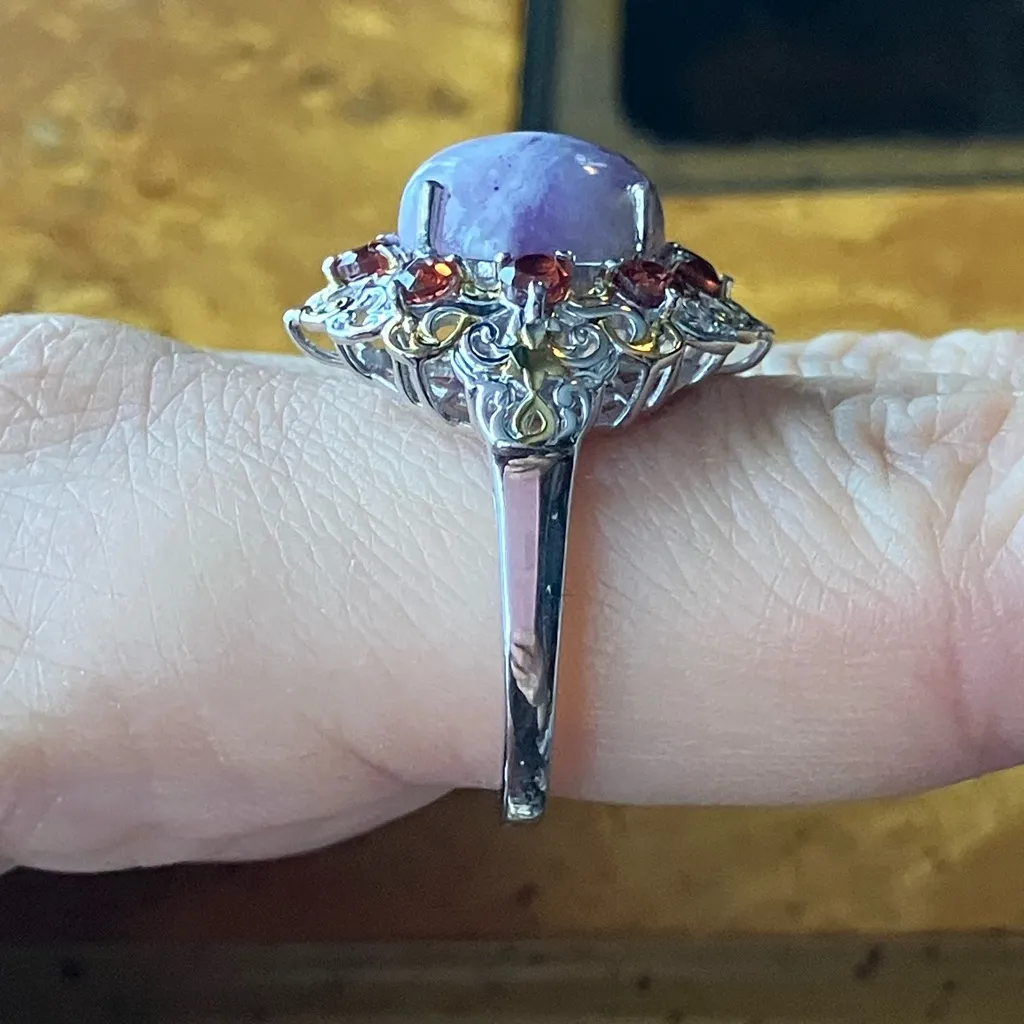 Utah Tiffany Red Garnet Sterling Silver Ring Size 9 Purple - Image 3