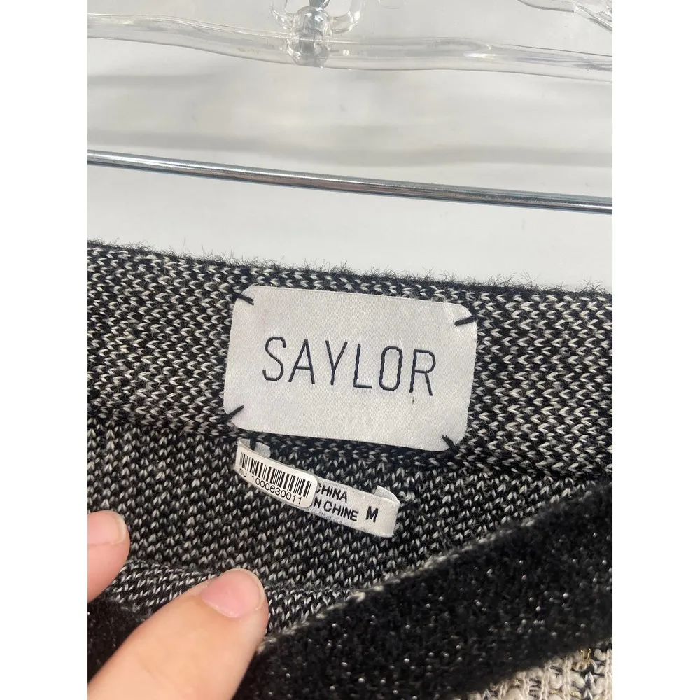 Saylor  Bellamy Black Knit A-Line Button Front Mini Skirt Size Medium - Image 5