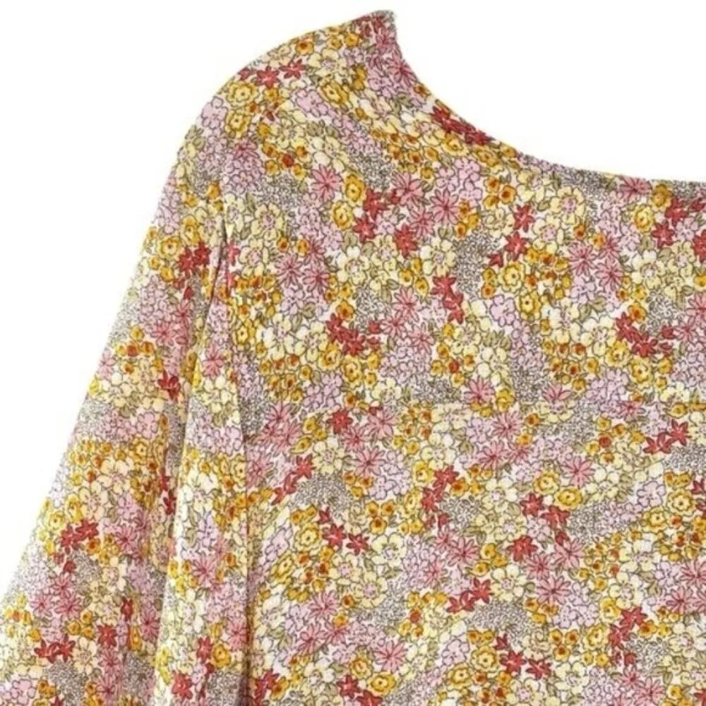 Floral Ruffle Peasant Top - Image 9