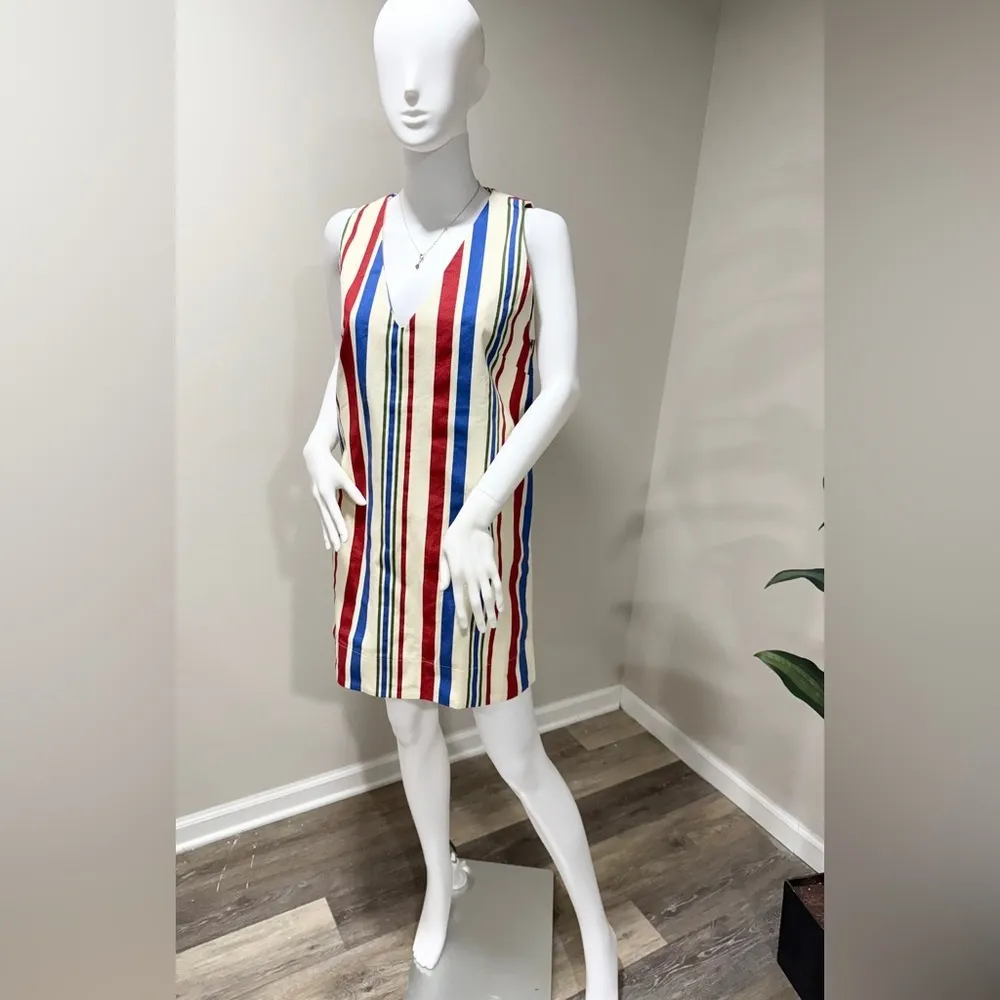 NWT Pomander Place Stripe Kira Dress M 100% Cotton Patriotic Style - Image 6