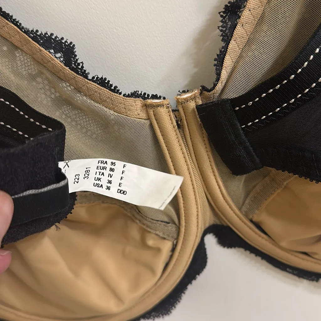 Chantelle Rive Gauche Full Coverage Unlined Bra 36DDD Black - Image 15