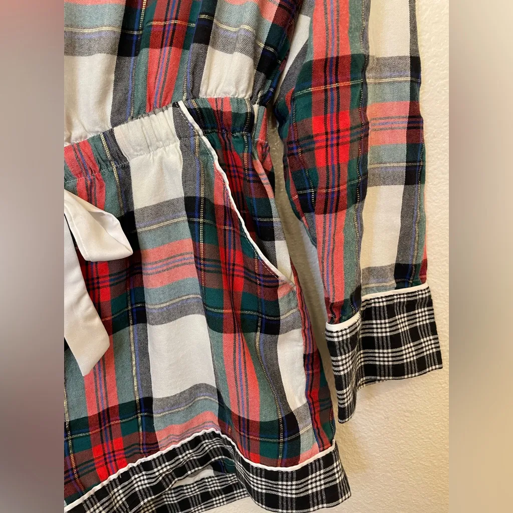 Victoria's Secret Women’s Multicolor Plaid Flannel Rhinestone Romper‎ Size M - Image 10