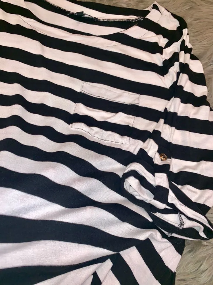 Cable & Gauge Black And White Striped Top - Image 4