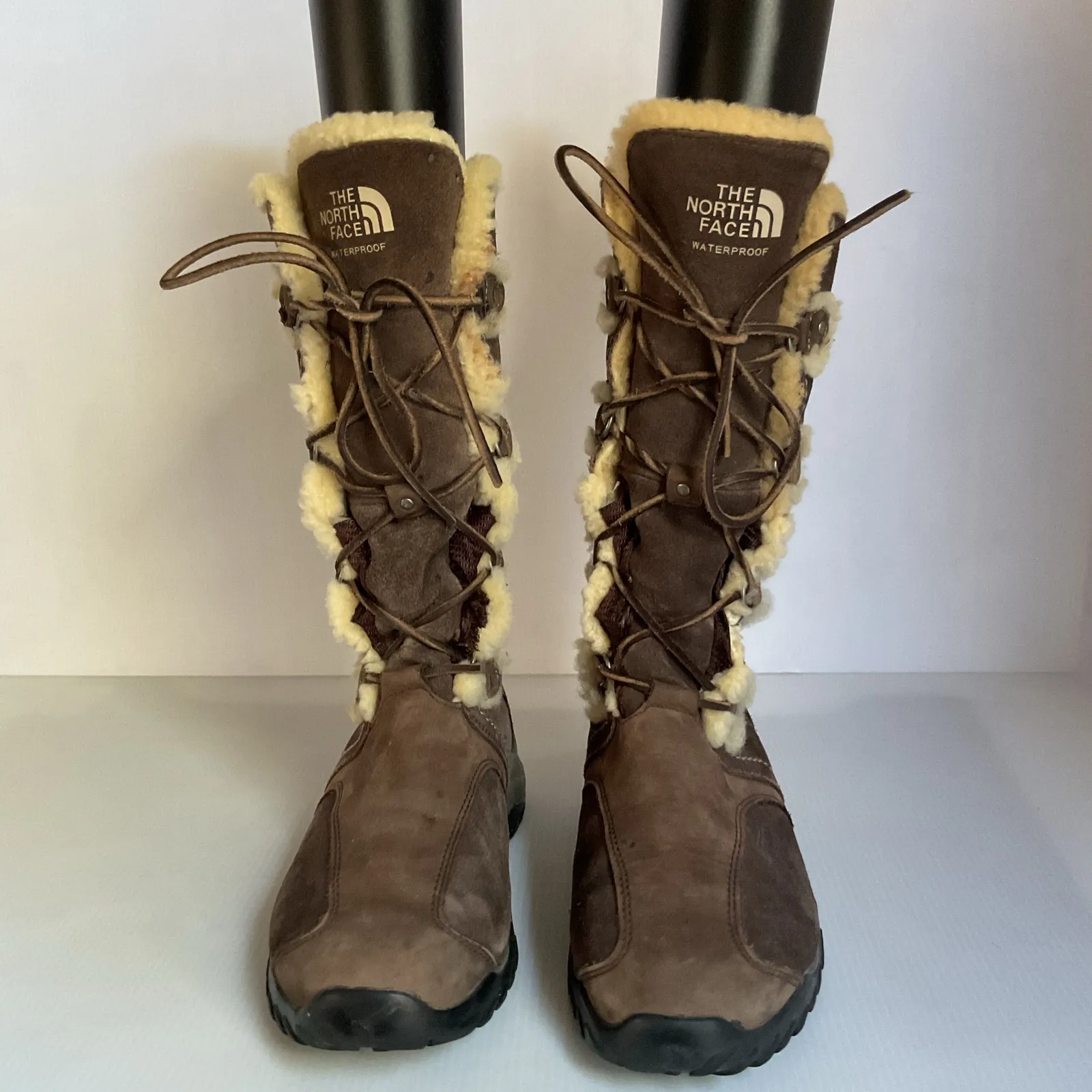 The North Face Brown Suede Waterproof Shearling Lined Winter Boots 7.5 - Image 3