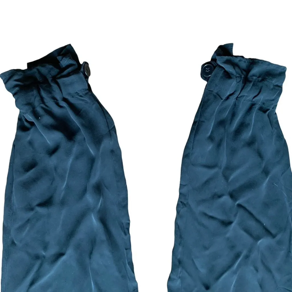 Theory Womens Jumpsuit 4 Black 100 Silk Sleeveless‎ Wide Leg Minimalist - Image 5