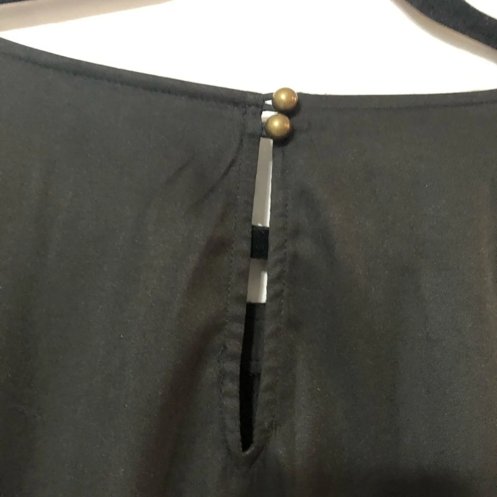 Banana Republic Black Cutout Neckline Dress Women 4P Cap Sleeve Mini Whimsy Goth - Image 9