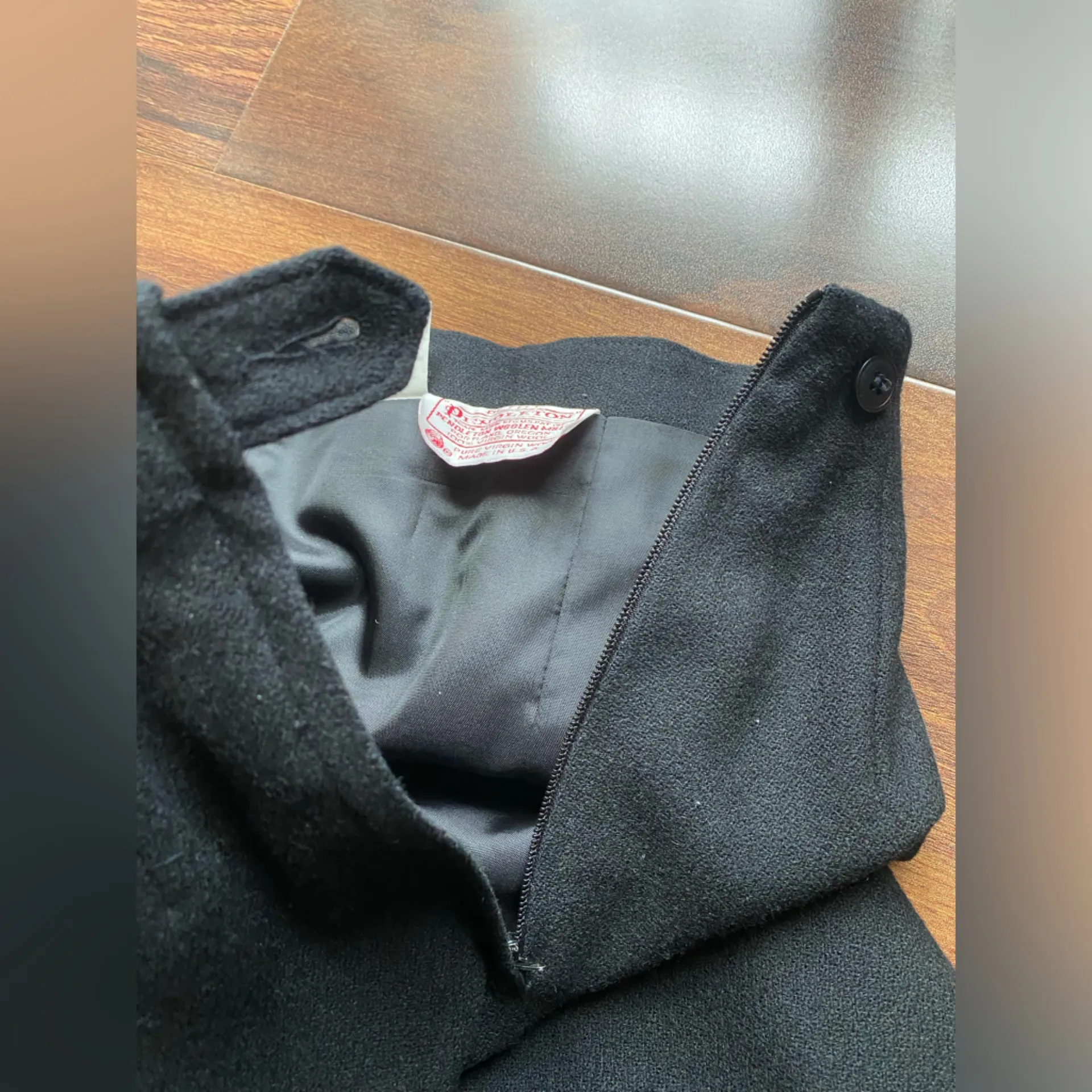 VTG 100% Pure Virgin Wool Pendleton Lined Knee Length Midi Skirt - Image 7