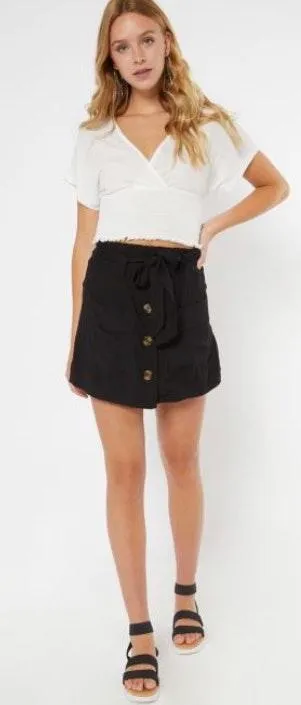 Rue 21 NWT Black Button Front Twill Skort - Image 3