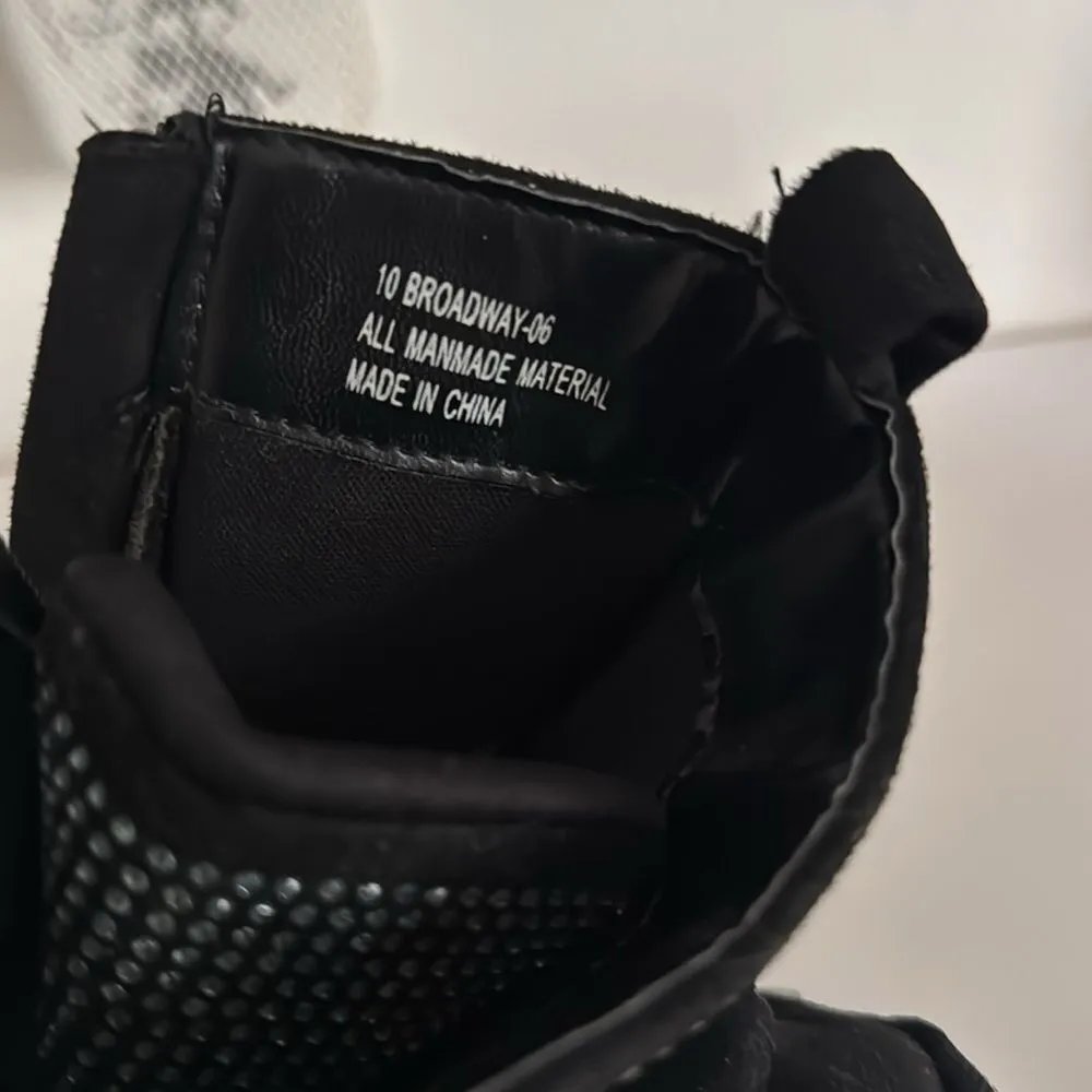 Rouge Broadway Studded Platform Bootie EUC Black Size 10 - Image 6