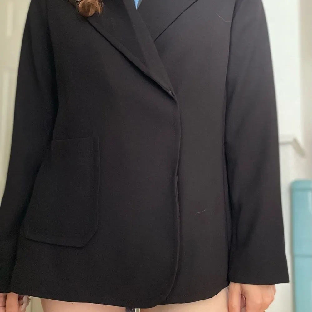 Gibson Latimer Black‎ Asymmetric Double Breasted Blazer Size Medium - Image 2