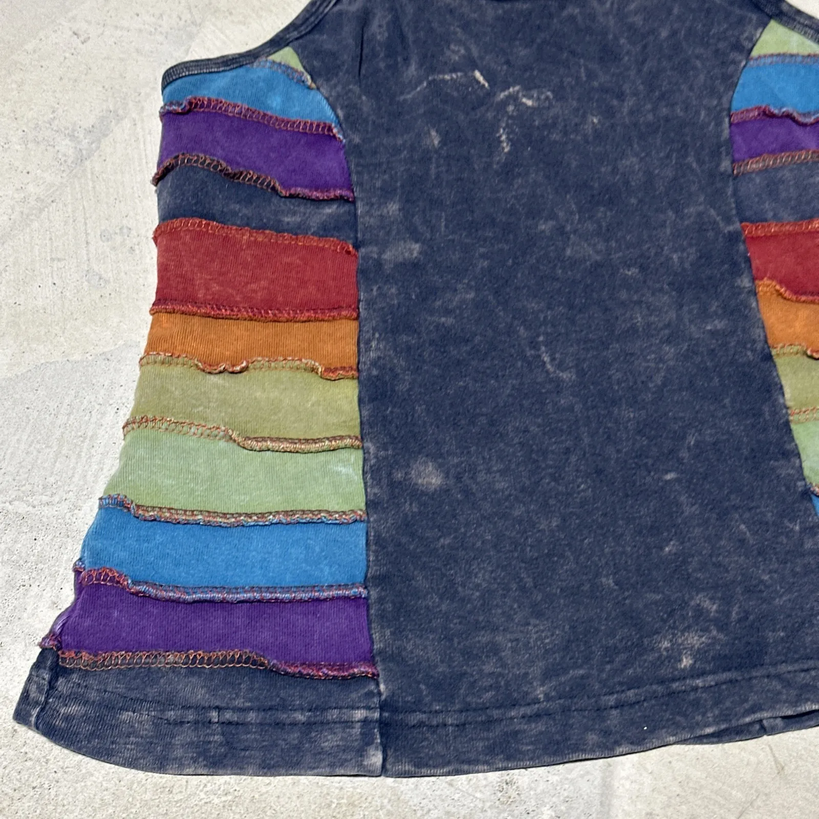 Gypsy Rose Boho Style Tank Shirt Peace Sign Women's SZ S/M Rainbow Earth Hippie - Image 9