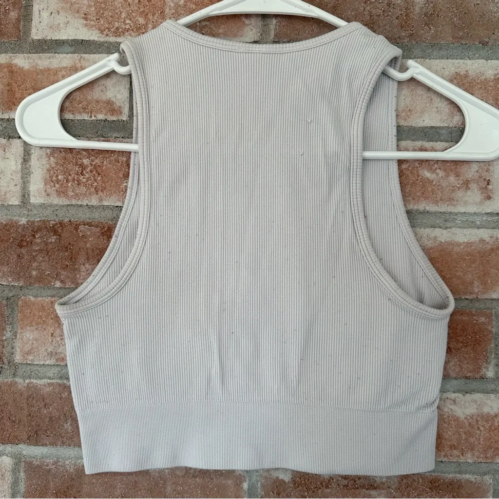 Babaton The Group Crop Top Ribbed Longline Sports Bra Women’s Small Gray - Image 7