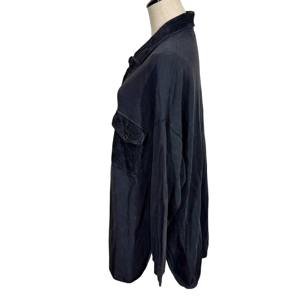 Sonia Rykiel Paris Vintage Oversized Corduroy Overshirt Shacket Shirt Jacket Black Size M - Image 5