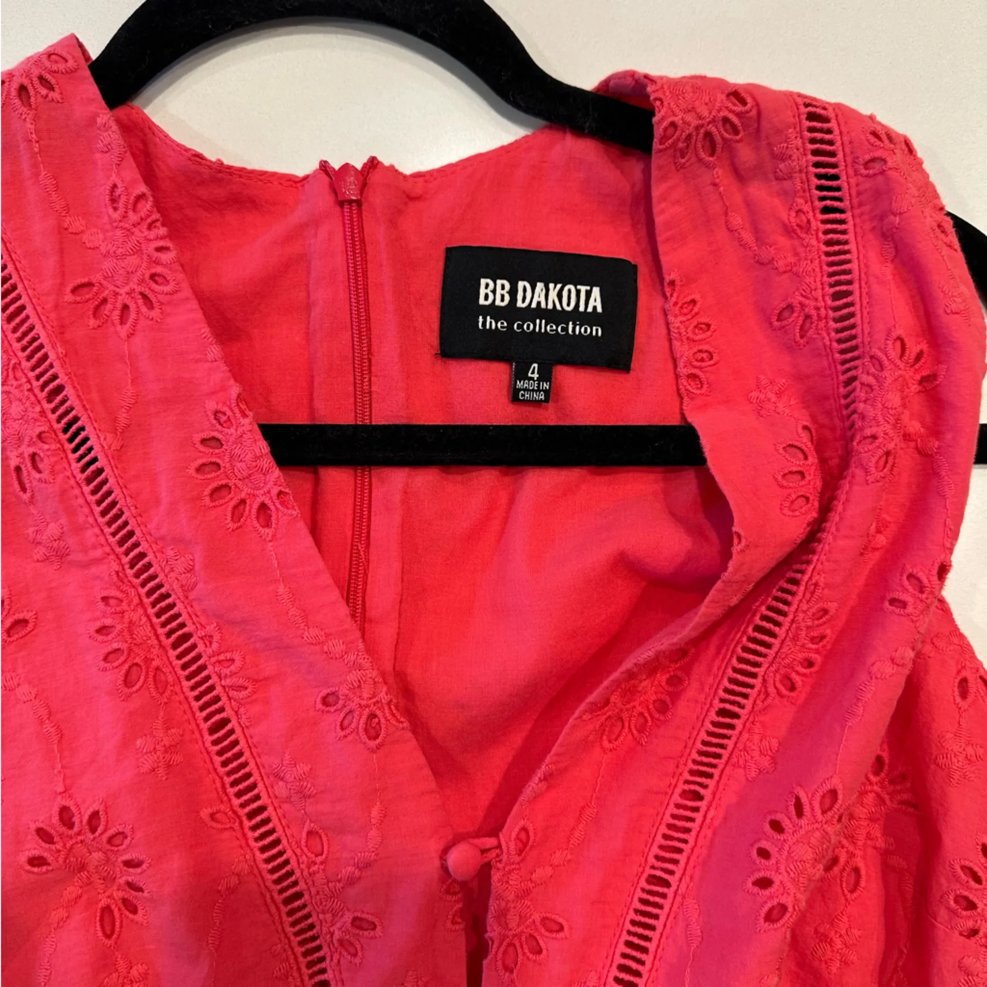 BB‎ Dakota Vianne Eyelit Fit and Flare Embroidered Dress Size 4 - Image 6