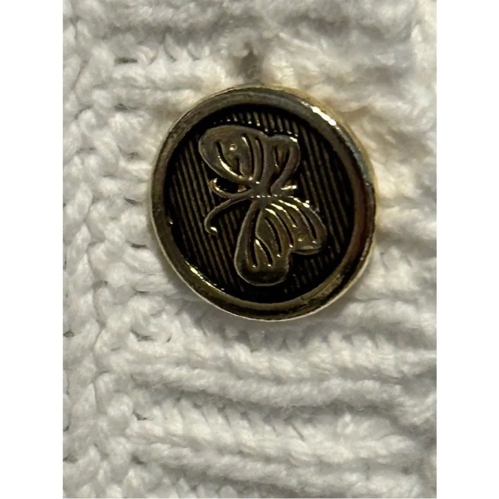 Lilly Pulitzer Vintage White Label Sweater Gold Scalloped‎ Butterfly M Hong Kong - Image 4