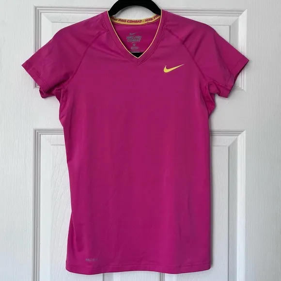 Nike Pro Combat Dri-Fit V-Neck Tee - Size S - Image 5