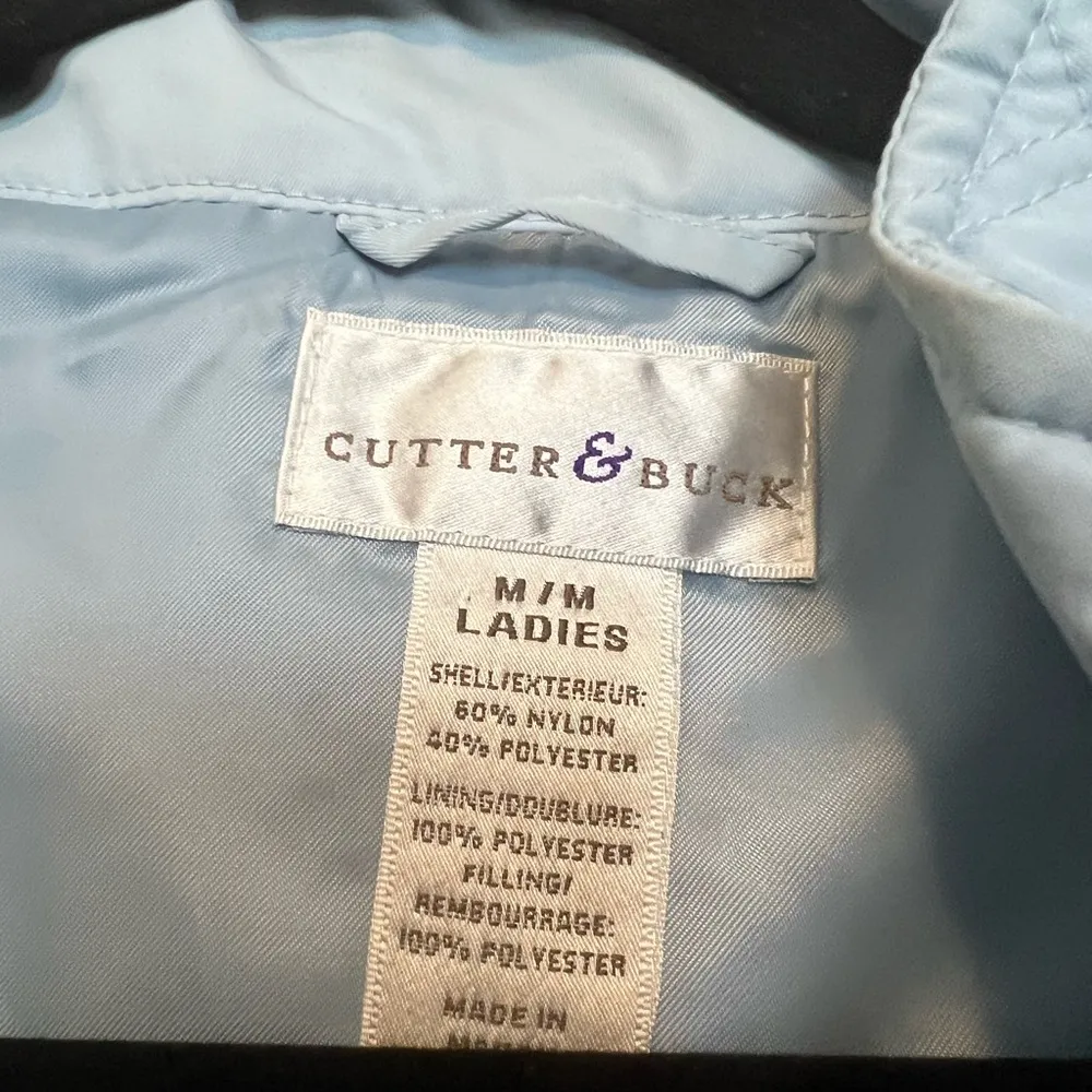 Cutter & Buck Blue Quilted Vest with Stand-Up Collar - Image 2