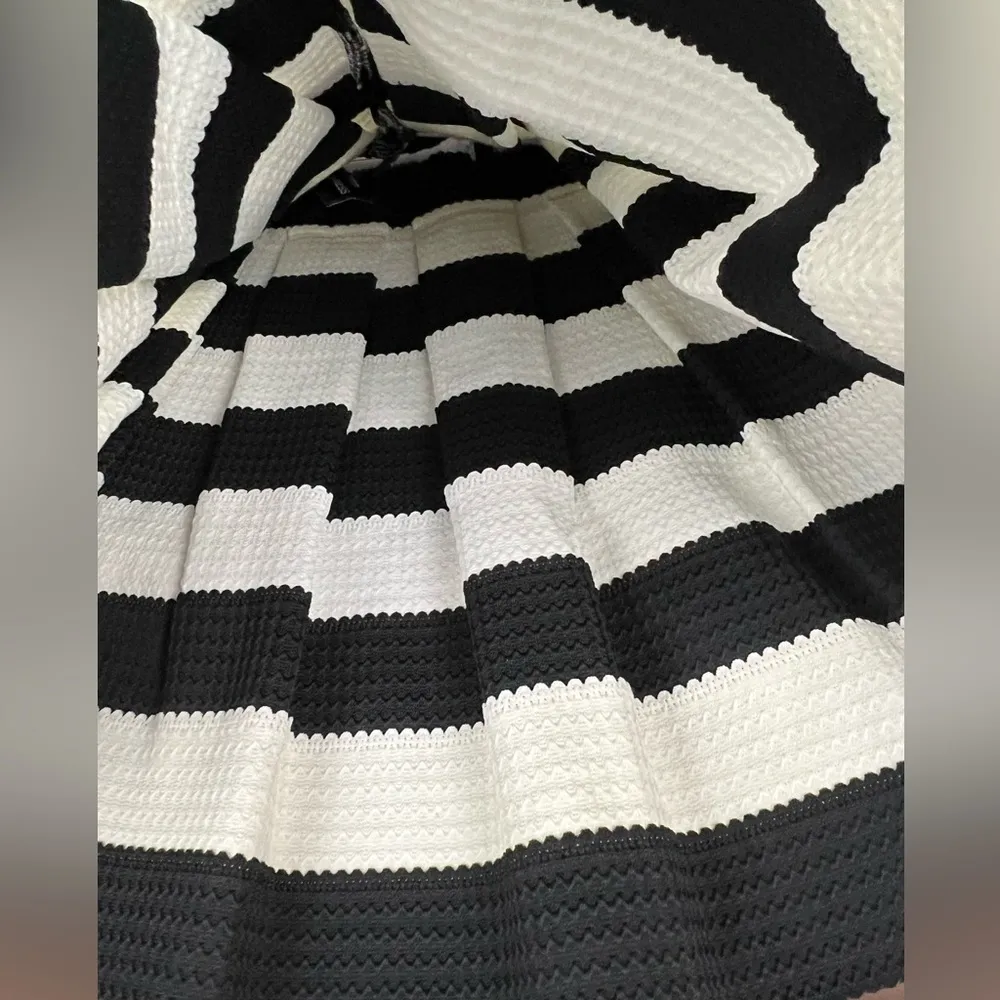 NWT - Express Striped Structured Stretch Pouf Skater Skirt - Size XS - Image 7