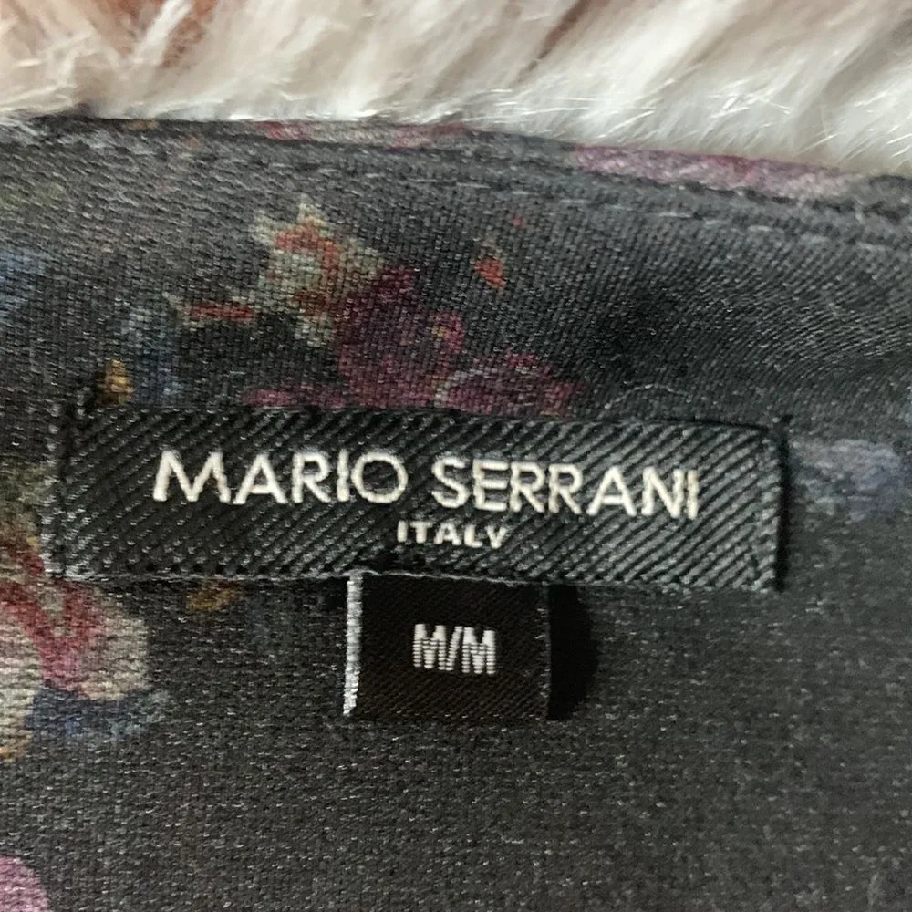 MARIO SERRANI Modern Fit Stretch Knit Shift Dress BLACK FLORAL Size Medium - Image 6