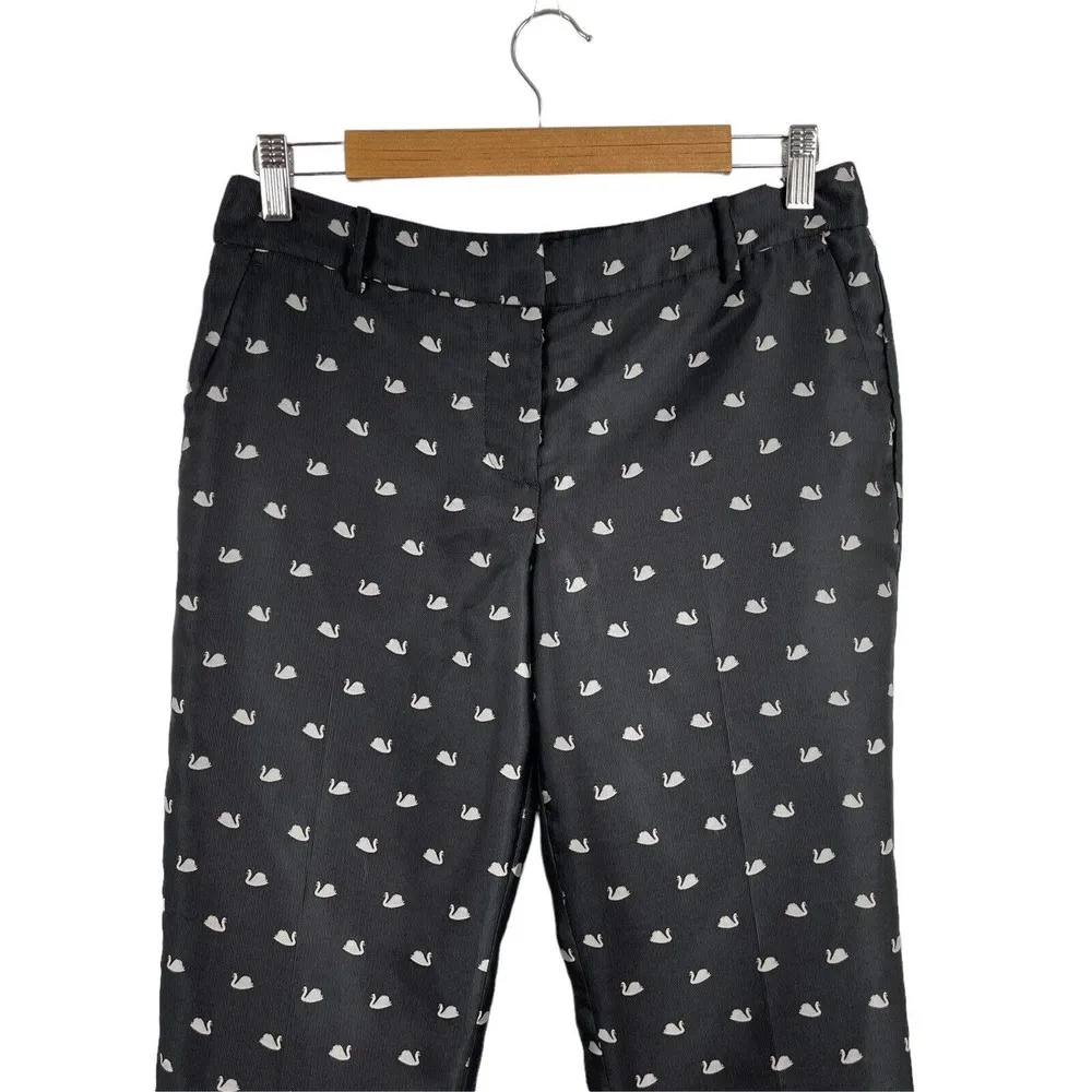 RSVP By Talbots Dress Ankle Hampshire Pants Black Swans High Waisted Size 4P - Image 3